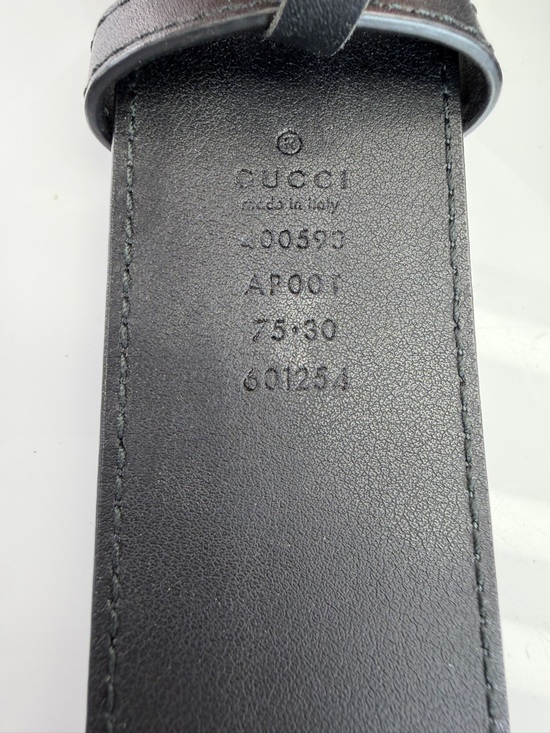 Gucci 2015 Re Edition Wide Leather Belt Gg Double Marmont Black 400593 75/30 main image 8